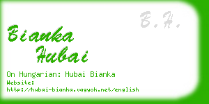 bianka hubai business card